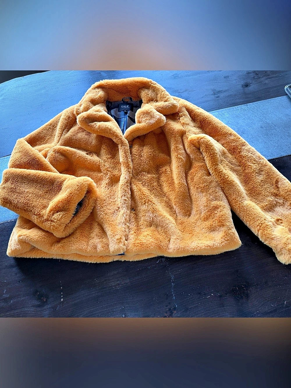 Talie Faux Fur Teddy Jacket Orange Large